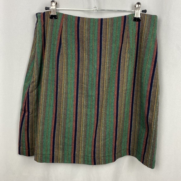 Apricot Multicoloured Striped Colourful Flax Mini Skirt - Size Small - Picture 9 of 12
